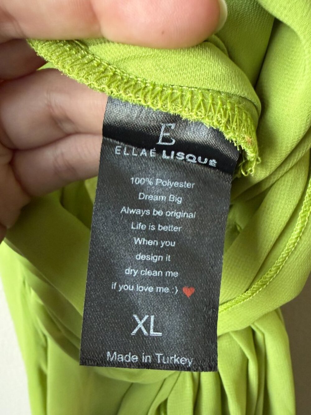 Ellaé Lisqué Femininity Green Chiffon Maxi Dress NWT Size XL - Picture 5 of 5